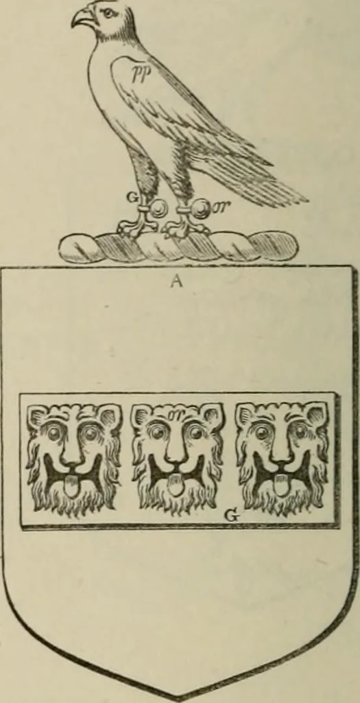 An illustration from The visitation of London : anno Domini 1633, 1634, and 1635. Made by Sr. Henry St. George, kt., Richmond herald, and deputy and marshal to Sr. Richard St. George, kt., Clarencieux king of armes, 1880, leaf 107
