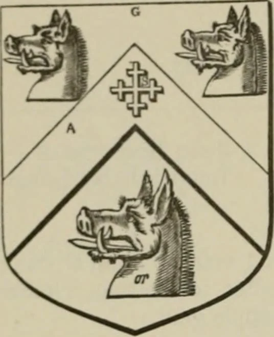 An illustration from The visitation of London : anno Domini 1633, 1634, and 1635. Made by Sr. Henry St. George, kt., Richmond herald, and deputy and marshal to Sr. Richard St. George, kt., Clarencieux king of armes, 1880, leaf 109