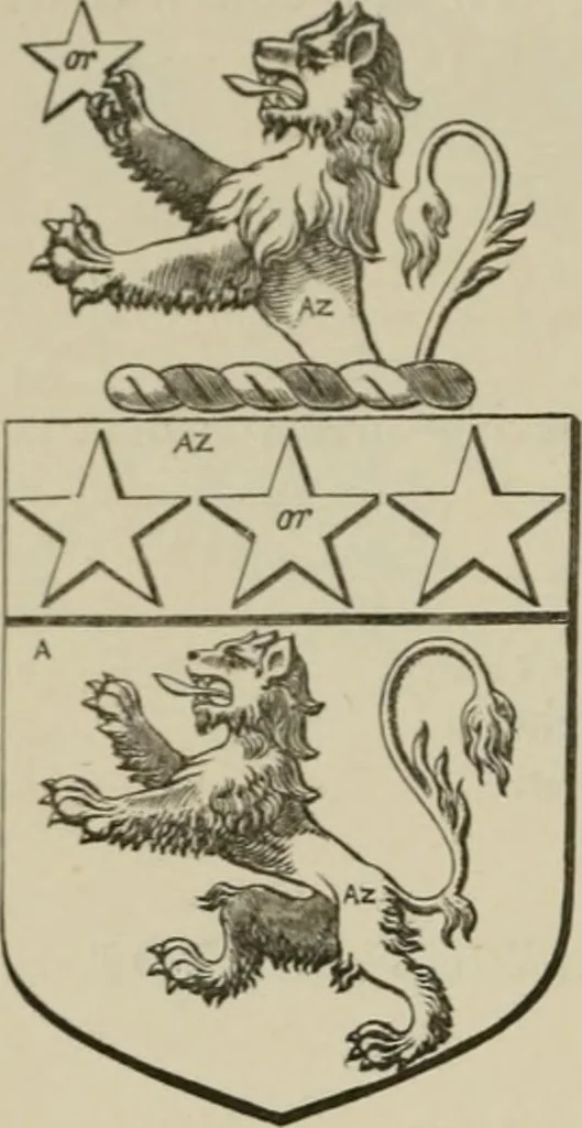 An illustration from The visitation of London : anno Domini 1633, 1634, and 1635. Made by Sr. Henry St. George, kt., Richmond herald, and deputy and marshal to Sr. Richard St. George, kt., Clarencieux king of armes, 1880, leaf 111