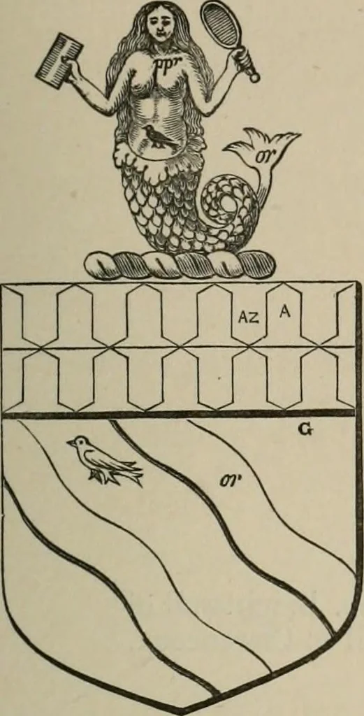 An illustration from The visitation of London : anno Domini 1633, 1634, and 1635. Made by Sr. Henry St. George, kt., Richmond herald, and deputy and marshal to Sr. Richard St. George, kt., Clarencieux king of armes, 1880, leaf 112