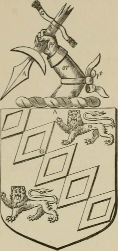 An illustration from The visitation of London : anno Domini 1633, 1634, and 1635. Made by Sr. Henry St. George, kt., Richmond herald, and deputy and marshal to Sr. Richard St. George, kt., Clarencieux king of armes, 1880, leaf 115