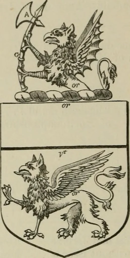 An illustration from The visitation of London : anno Domini 1633, 1634, and 1635. Made by Sr. Henry St. George, kt., Richmond herald, and deputy and marshal to Sr. Richard St. George, kt., Clarencieux king of armes, 1880, leaf 119