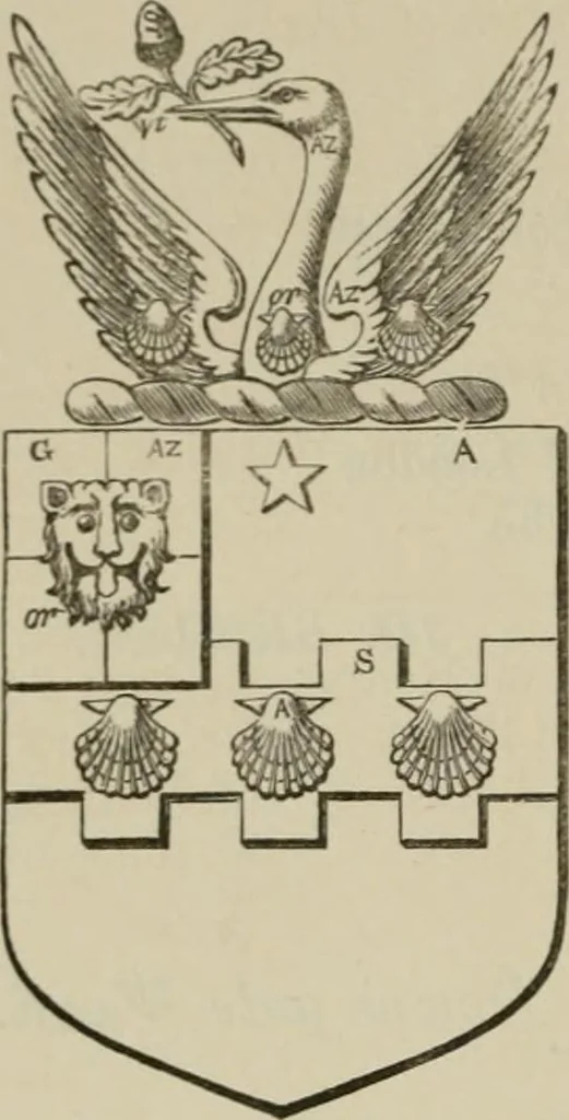 An illustration from The visitation of London : anno Domini 1633, 1634, and 1635. Made by Sr. Henry St. George, kt., Richmond herald, and deputy and marshal to Sr. Richard St. George, kt., Clarencieux king of armes, 1880, leaf 121