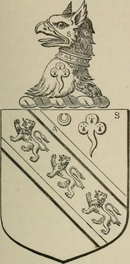 An illustration from The visitation of London : anno Domini 1633, 1634, and 1635. Made by Sr. Henry St. George, kt., Richmond herald, and deputy and marshal to Sr. Richard St. George, kt., Clarencieux king of armes, 1880, leaf 122