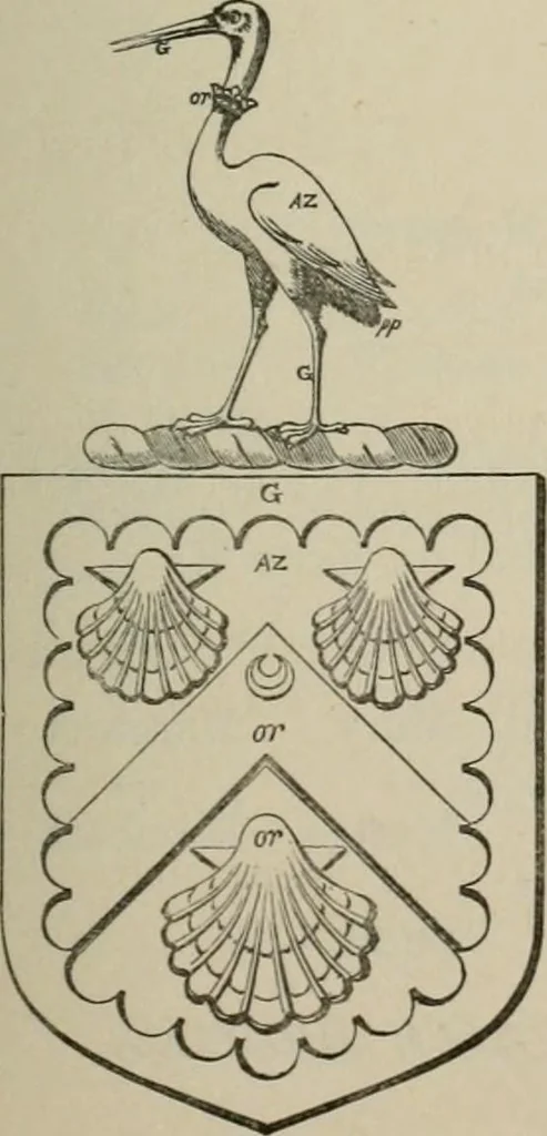 An illustration from The visitation of London : anno Domini 1633, 1634, and 1635. Made by Sr. Henry St. George, kt., Richmond herald, and deputy and marshal to Sr. Richard St. George, kt., Clarencieux king of armes, 1880, leaf 122