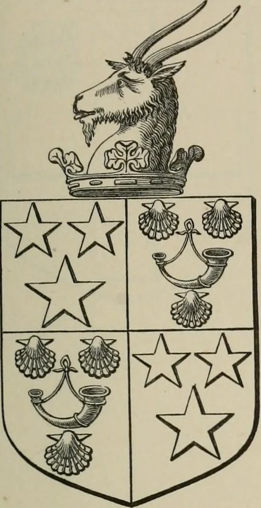 An illustration from The visitation of London : anno Domini 1633, 1634, and 1635. Made by Sr. Henry St. George, kt., Richmond herald, and deputy and marshal to Sr. Richard St. George, kt., Clarencieux king of armes, 1880, leaf 126