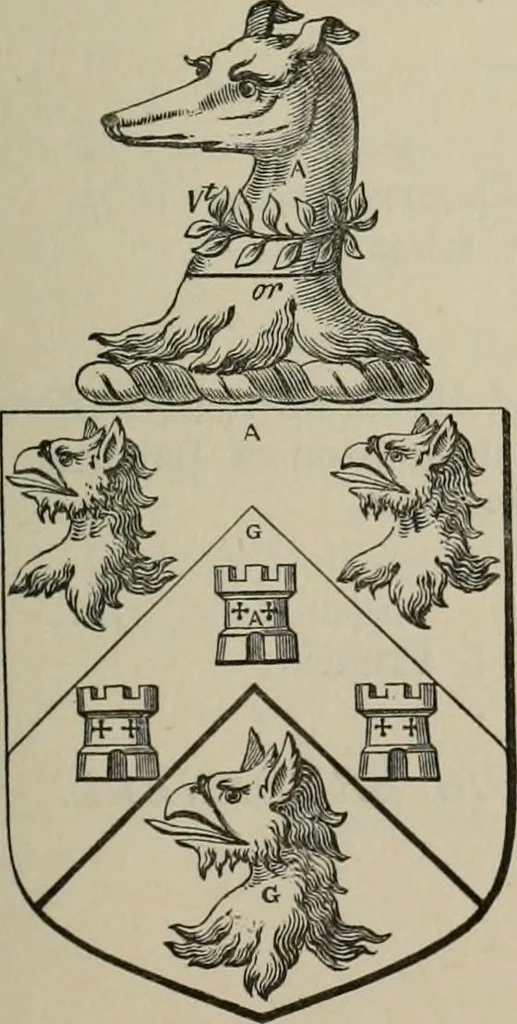 An illustration from The visitation of London : anno Domini 1633, 1634, and 1635. Made by Sr. Henry St. George, kt., Richmond herald, and deputy and marshal to Sr. Richard St. George, kt., Clarencieux king of armes, 1880, leaf 126