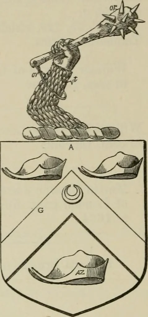 An illustration from The visitation of London : anno Domini 1633, 1634, and 1635. Made by Sr. Henry St. George, kt., Richmond herald, and deputy and marshal to Sr. Richard St. George, kt., Clarencieux king of armes, 1880, leaf 127