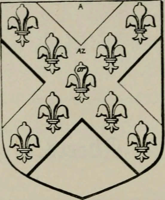 An illustration from The visitation of London : anno Domini 1633, 1634, and 1635. Made by Sr. Henry St. George, kt., Richmond herald, and deputy and marshal to Sr. Richard St. George, kt., Clarencieux king of armes, 1880, leaf 13