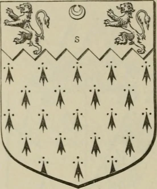 An illustration from The visitation of London : anno Domini 1633, 1634, and 1635. Made by Sr. Henry St. George, kt., Richmond herald, and deputy and marshal to Sr. Richard St. George, kt., Clarencieux king of armes, 1880, leaf 135