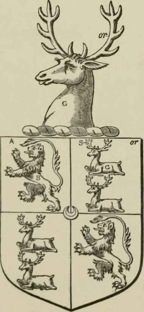 An illustration from The visitation of London : anno Domini 1633, 1634, and 1635. Made by Sr. Henry St. George, kt., Richmond herald, and deputy and marshal to Sr. Richard St. George, kt., Clarencieux king of armes, 1880, leaf 141