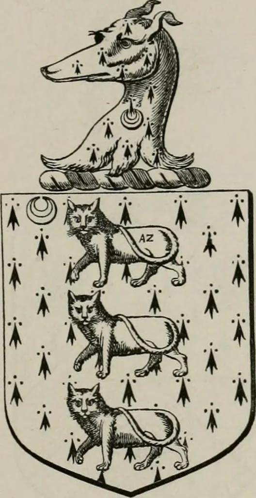 An illustration from The visitation of London : anno Domini 1633, 1634, and 1635. Made by Sr. Henry St. George, kt., Richmond herald, and deputy and marshal to Sr. Richard St. George, kt., Clarencieux king of armes, 1880, leaf 16