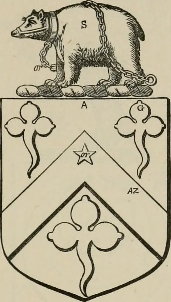 An illustration from The visitation of London : anno Domini 1633, 1634, and 1635. Made by Sr. Henry St. George, kt., Richmond herald, and deputy and marshal to Sr. Richard St. George, kt., Clarencieux king of armes, 1880, leaf 160