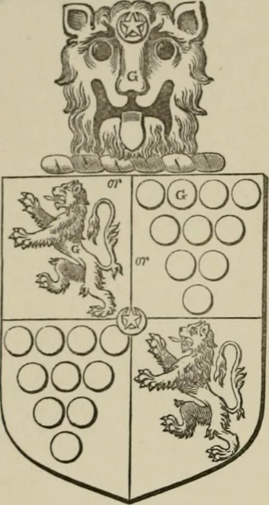 An illustration from The visitation of London : anno Domini 1633, 1634, and 1635. Made by Sr. Henry St. George, kt., Richmond herald, and deputy and marshal to Sr. Richard St. George, kt., Clarencieux king of armes, 1880, leaf 167