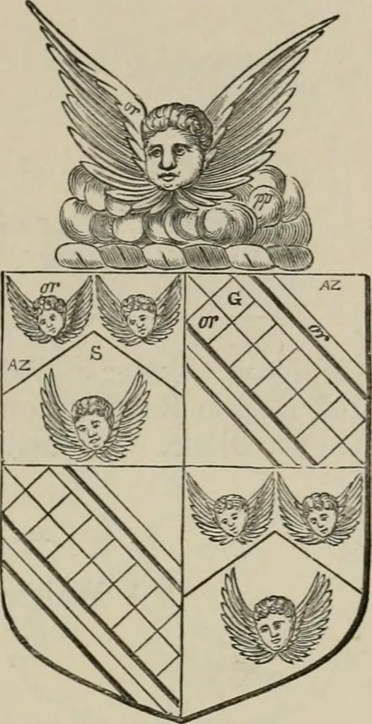 An illustration from The visitation of London : anno Domini 1633, 1634, and 1635. Made by Sr. Henry St. George, kt., Richmond herald, and deputy and marshal to Sr. Richard St. George, kt., Clarencieux king of armes, 1880, leaf 168