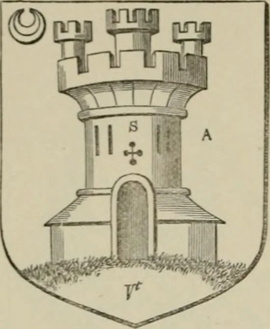 An illustration from The visitation of London : anno Domini 1633, 1634, and 1635. Made by Sr. Henry St. George, kt., Richmond herald, and deputy and marshal to Sr. Richard St. George, kt., Clarencieux king of armes, 1880, leaf 171