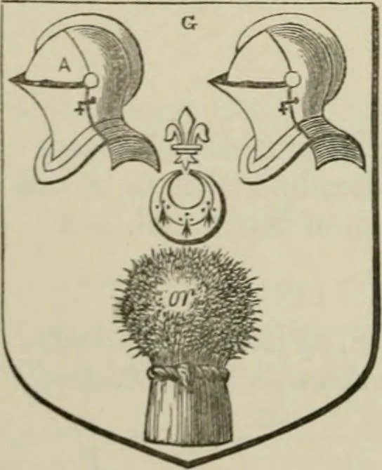 An illustration from The visitation of London : anno Domini 1633, 1634, and 1635. Made by Sr. Henry St. George, kt., Richmond herald, and deputy and marshal to Sr. Richard St. George, kt., Clarencieux king of armes, 1880, leaf 171