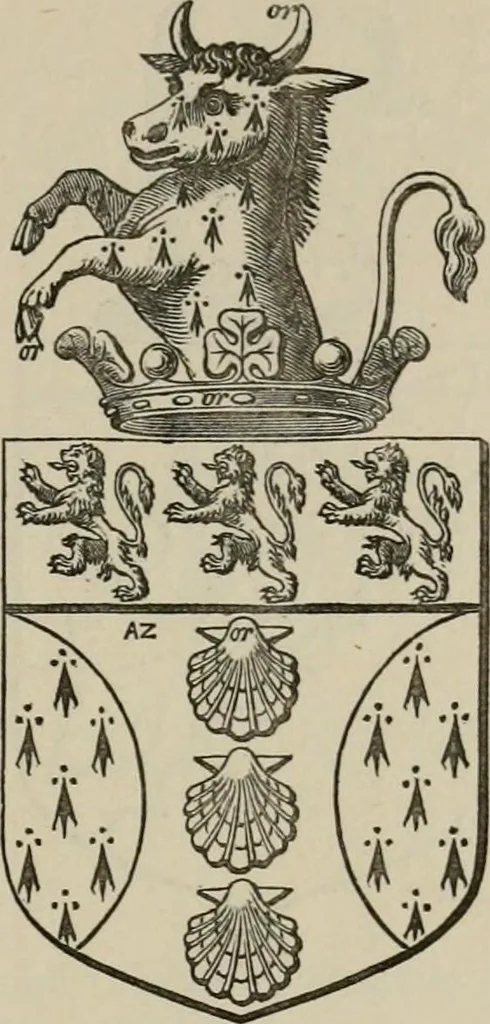 An illustration from The visitation of London : anno Domini 1633, 1634, and 1635. Made by Sr. Henry St. George, kt., Richmond herald, and deputy and marshal to Sr. Richard St. George, kt., Clarencieux king of armes, 1880, leaf 176