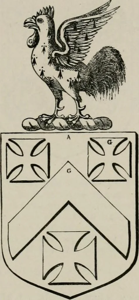 An illustration from The visitation of London : anno Domini 1633, 1634, and 1635. Made by Sr. Henry St. George, kt., Richmond herald, and deputy and marshal to Sr. Richard St. George, kt., Clarencieux king of armes, 1880, leaf 18
