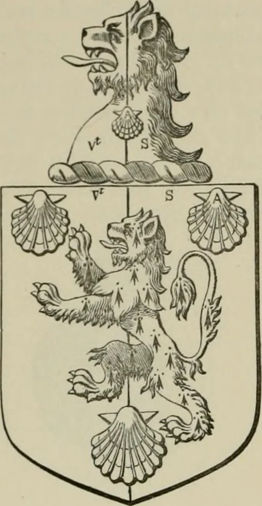 An illustration from The visitation of London : anno Domini 1633, 1634, and 1635. Made by Sr. Henry St. George, kt., Richmond herald, and deputy and marshal to Sr. Richard St. George, kt., Clarencieux king of armes, 1880, leaf 181