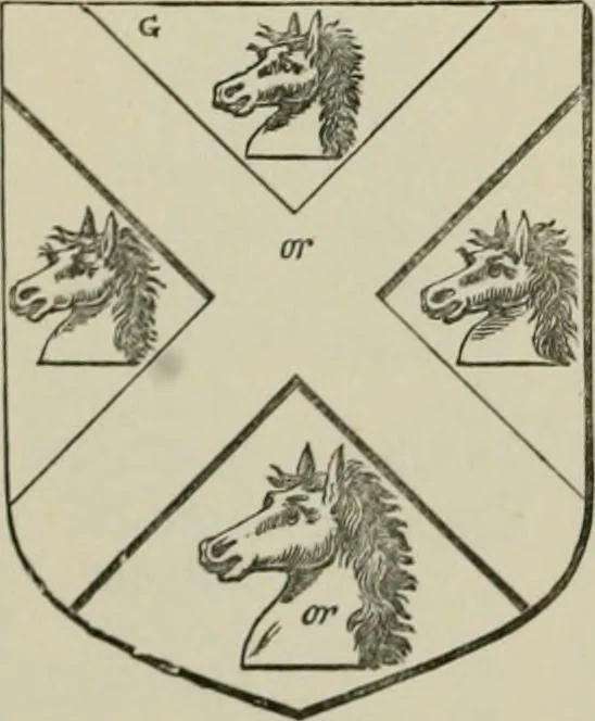 An illustration from The visitation of London : anno Domini 1633, 1634, and 1635. Made by Sr. Henry St. George, kt., Richmond herald, and deputy and marshal to Sr. Richard St. George, kt., Clarencieux king of armes, 1880, leaf 181
