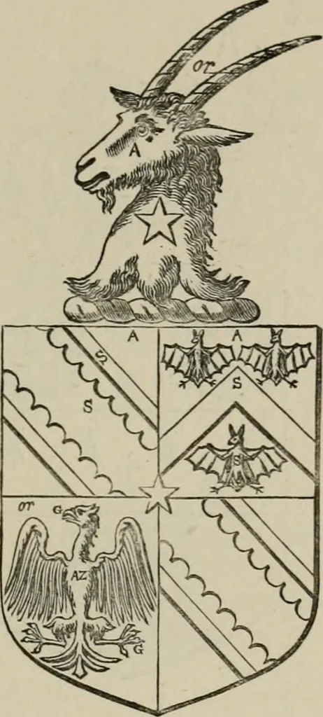 An illustration from The visitation of London : anno Domini 1633, 1634, and 1635. Made by Sr. Henry St. George, kt., Richmond herald, and deputy and marshal to Sr. Richard St. George, kt., Clarencieux king of armes, 1880, leaf 184
