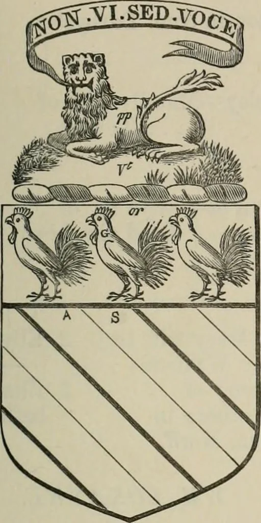 An illustration from The visitation of London : anno Domini 1633, 1634, and 1635. Made by Sr. Henry St. George, kt., Richmond herald, and deputy and marshal to Sr. Richard St. George, kt., Clarencieux king of armes, 1880, leaf 188