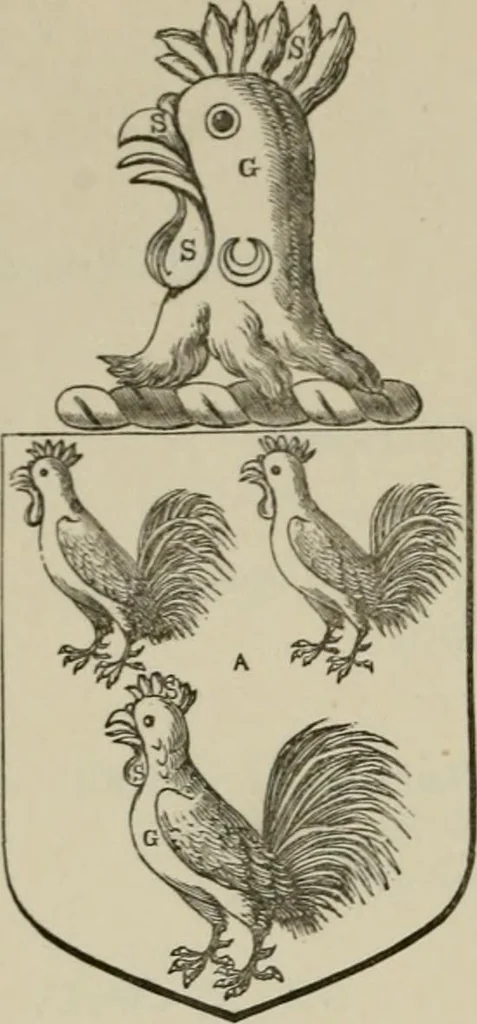 An illustration from The visitation of London : anno Domini 1633, 1634, and 1635. Made by Sr. Henry St. George, kt., Richmond herald, and deputy and marshal to Sr. Richard St. George, kt., Clarencieux king of armes, 1880, leaf 189