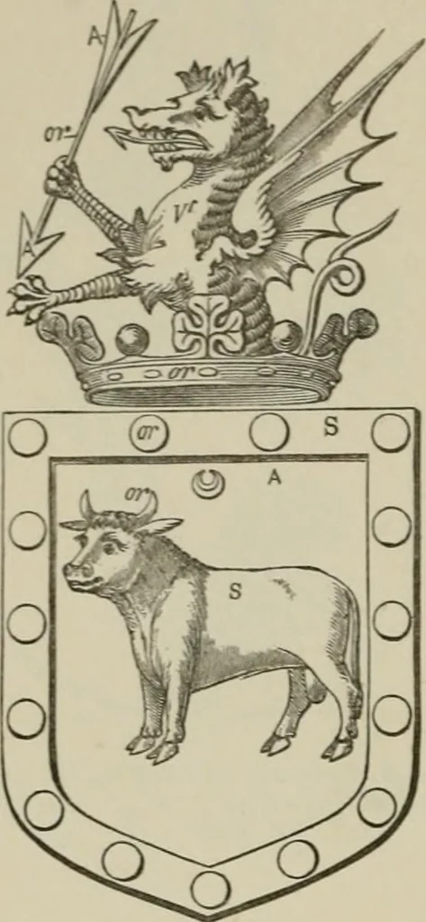An illustration from The visitation of London : anno Domini 1633, 1634, and 1635. Made by Sr. Henry St. George, kt., Richmond herald, and deputy and marshal to Sr. Richard St. George, kt., Clarencieux king of armes, 1880, leaf 191