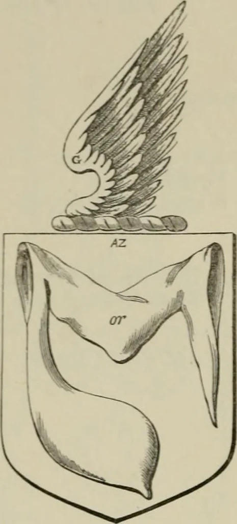An illustration from The visitation of London : anno Domini 1633, 1634, and 1635. Made by Sr. Henry St. George, kt., Richmond herald, and deputy and marshal to Sr. Richard St. George, kt., Clarencieux king of armes, 1880, leaf 195