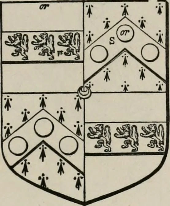 An illustration from The visitation of London : anno Domini 1633, 1634, and 1635. Made by Sr. Henry St. George, kt., Richmond herald, and deputy and marshal to Sr. Richard St. George, kt., Clarencieux king of armes, 1880, leaf 20