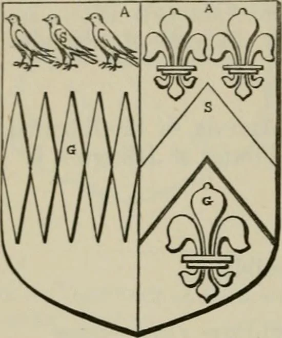 An illustration from The visitation of London : anno Domini 1633, 1634, and 1635. Made by Sr. Henry St. George, kt., Richmond herald, and deputy and marshal to Sr. Richard St. George, kt., Clarencieux king of armes, 1880, leaf 201