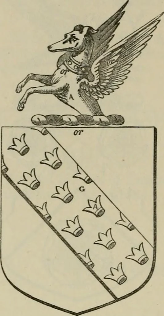 An illustration from The visitation of London : anno Domini 1633, 1634, and 1635. Made by Sr. Henry St. George, kt., Richmond herald, and deputy and marshal to Sr. Richard St. George, kt., Clarencieux king of armes, 1880, leaf 203