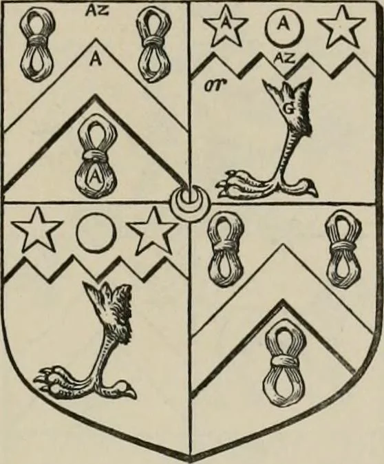 An illustration from The visitation of London : anno Domini 1633, 1634, and 1635. Made by Sr. Henry St. George, kt., Richmond herald, and deputy and marshal to Sr. Richard St. George, kt., Clarencieux king of armes, 1880, leaf 204