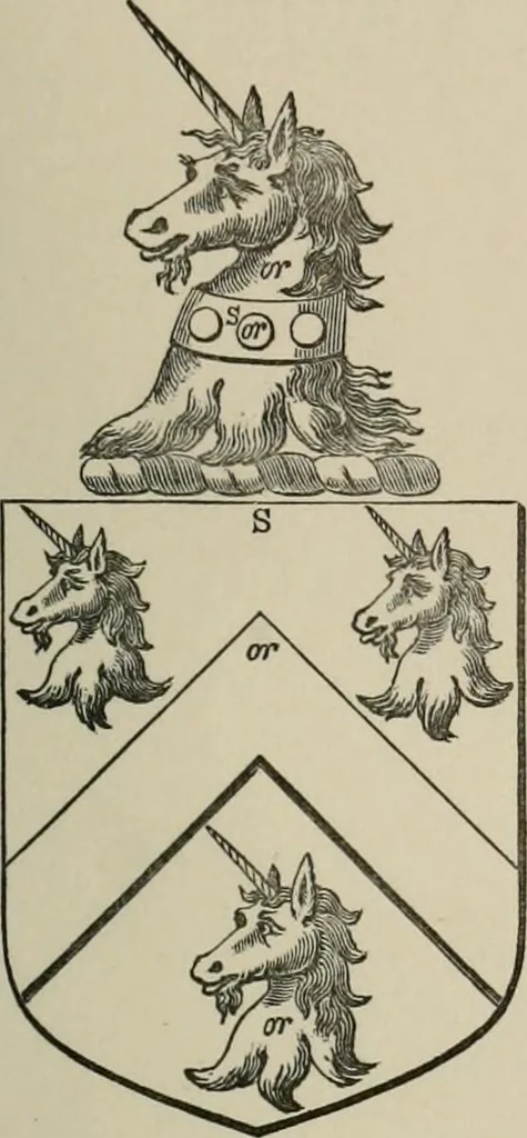 An illustration from The visitation of London : anno Domini 1633, 1634, and 1635. Made by Sr. Henry St. George, kt., Richmond herald, and deputy and marshal to Sr. Richard St. George, kt., Clarencieux king of armes, 1880, leaf 206