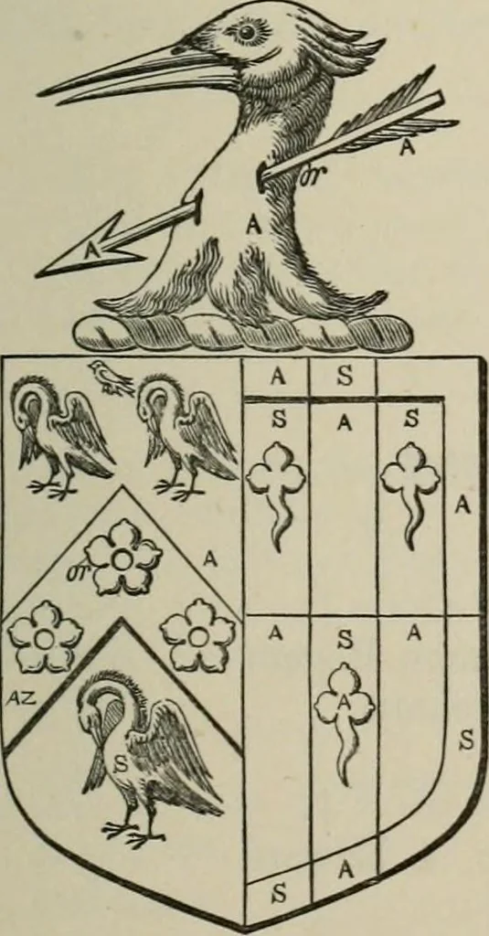An illustration from The visitation of London : anno Domini 1633, 1634, and 1635. Made by Sr. Henry St. George, kt., Richmond herald, and deputy and marshal to Sr. Richard St. George, kt., Clarencieux king of armes, 1880, leaf 210