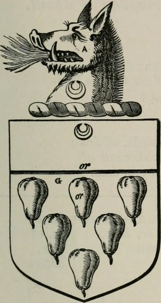 An illustration from The visitation of London : anno Domini 1633, 1634, and 1635. Made by Sr. Henry St. George, kt., Richmond herald, and deputy and marshal to Sr. Richard St. George, kt., Clarencieux king of armes, 1880, leaf 22