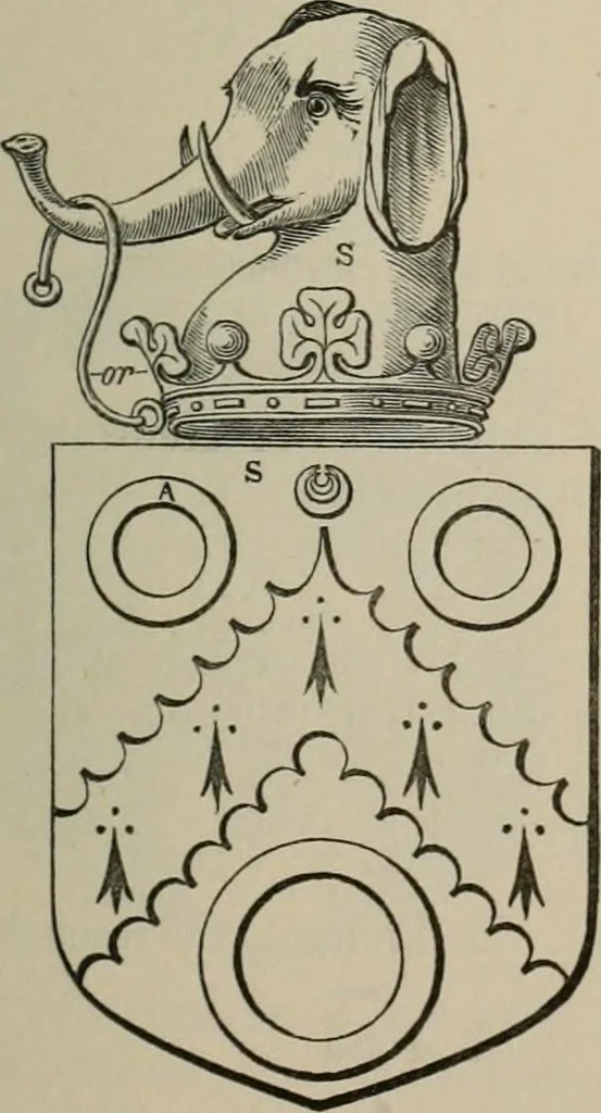 An illustration from The visitation of London : anno Domini 1633, 1634, and 1635. Made by Sr. Henry St. George, kt., Richmond herald, and deputy and marshal to Sr. Richard St. George, kt., Clarencieux king of armes, 1880, leaf 234