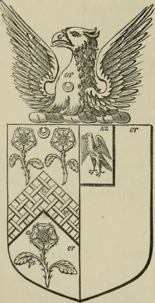 An illustration from The visitation of London : anno Domini 1633, 1634, and 1635. Made by Sr. Henry St. George, kt., Richmond herald, and deputy and marshal to Sr. Richard St. George, kt., Clarencieux king of armes, 1880, leaf 235