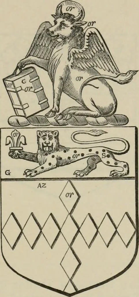 An illustration from The visitation of London : anno Domini 1633, 1634, and 1635. Made by Sr. Henry St. George, kt., Richmond herald, and deputy and marshal to Sr. Richard St. George, kt., Clarencieux king of armes, 1880, leaf 238