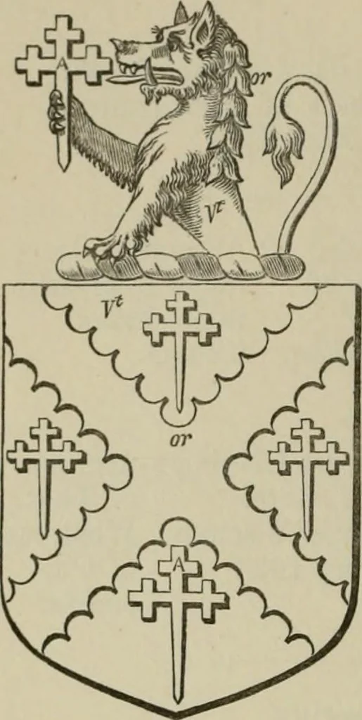 An illustration from The visitation of London : anno Domini 1633, 1634, and 1635. Made by Sr. Henry St. George, kt., Richmond herald, and deputy and marshal to Sr. Richard St. George, kt., Clarencieux king of armes, 1880, leaf 245