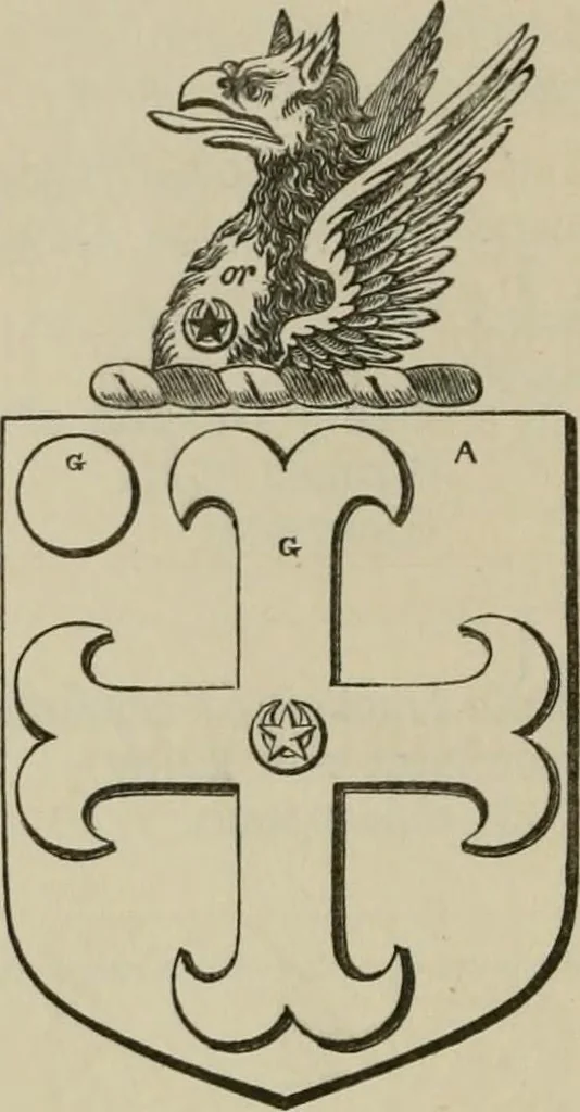 An illustration from The visitation of London : anno Domini 1633, 1634, and 1635. Made by Sr. Henry St. George, kt., Richmond herald, and deputy and marshal to Sr. Richard St. George, kt., Clarencieux king of armes, 1880, leaf 257