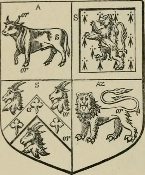 An illustration from The visitation of London : anno Domini 1633, 1634, and 1635. Made by Sr. Henry St. George, kt., Richmond herald, and deputy and marshal to Sr. Richard St. George, kt., Clarencieux king of armes, 1880, leaf 263