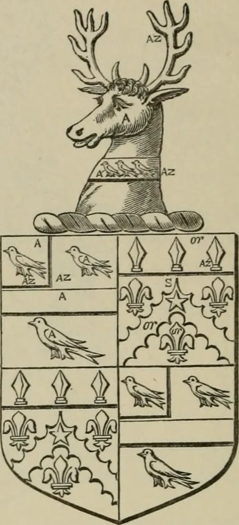 An illustration from The visitation of London : anno Domini 1633, 1634, and 1635. Made by Sr. Henry St. George, kt., Richmond herald, and deputy and marshal to Sr. Richard St. George, kt., Clarencieux king of armes, 1880, leaf 265
