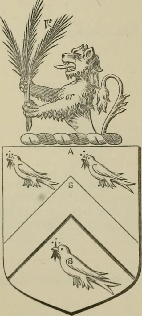 An illustration from The visitation of London : anno Domini 1633, 1634, and 1635. Made by Sr. Henry St. George, kt., Richmond herald, and deputy and marshal to Sr. Richard St. George, kt., Clarencieux king of armes, 1880, leaf 275