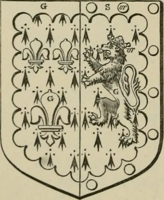 An illustration from The visitation of London : anno Domini 1633, 1634, and 1635. Made by Sr. Henry St. George, kt., Richmond herald, and deputy and marshal to Sr. Richard St. George, kt., Clarencieux king of armes, 1880, leaf 277