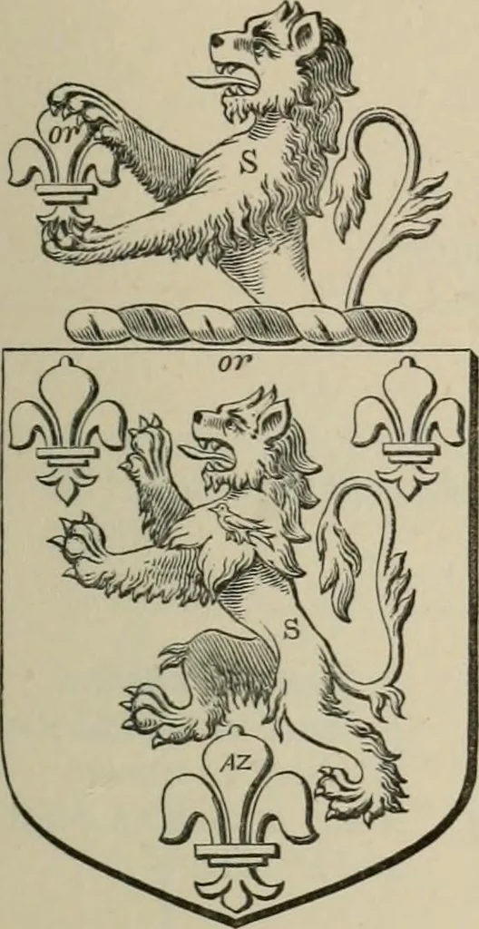 An illustration from The visitation of London : anno Domini 1633, 1634, and 1635. Made by Sr. Henry St. George, kt., Richmond herald, and deputy and marshal to Sr. Richard St. George, kt., Clarencieux king of armes, 1880, leaf 278