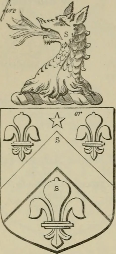 An illustration from The visitation of London : anno Domini 1633, 1634, and 1635. Made by Sr. Henry St. George, kt., Richmond herald, and deputy and marshal to Sr. Richard St. George, kt., Clarencieux king of armes, 1880, leaf 279