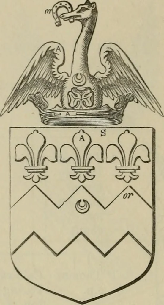 An illustration from The visitation of London : anno Domini 1633, 1634, and 1635. Made by Sr. Henry St. George, kt., Richmond herald, and deputy and marshal to Sr. Richard St. George, kt., Clarencieux king of armes, 1880, leaf 283