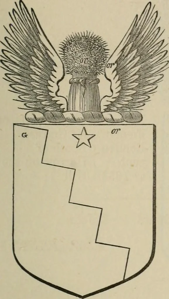 An illustration from The visitation of London : anno Domini 1633, 1634, and 1635. Made by Sr. Henry St. George, kt., Richmond herald, and deputy and marshal to Sr. Richard St. George, kt., Clarencieux king of armes, 1880, leaf 286